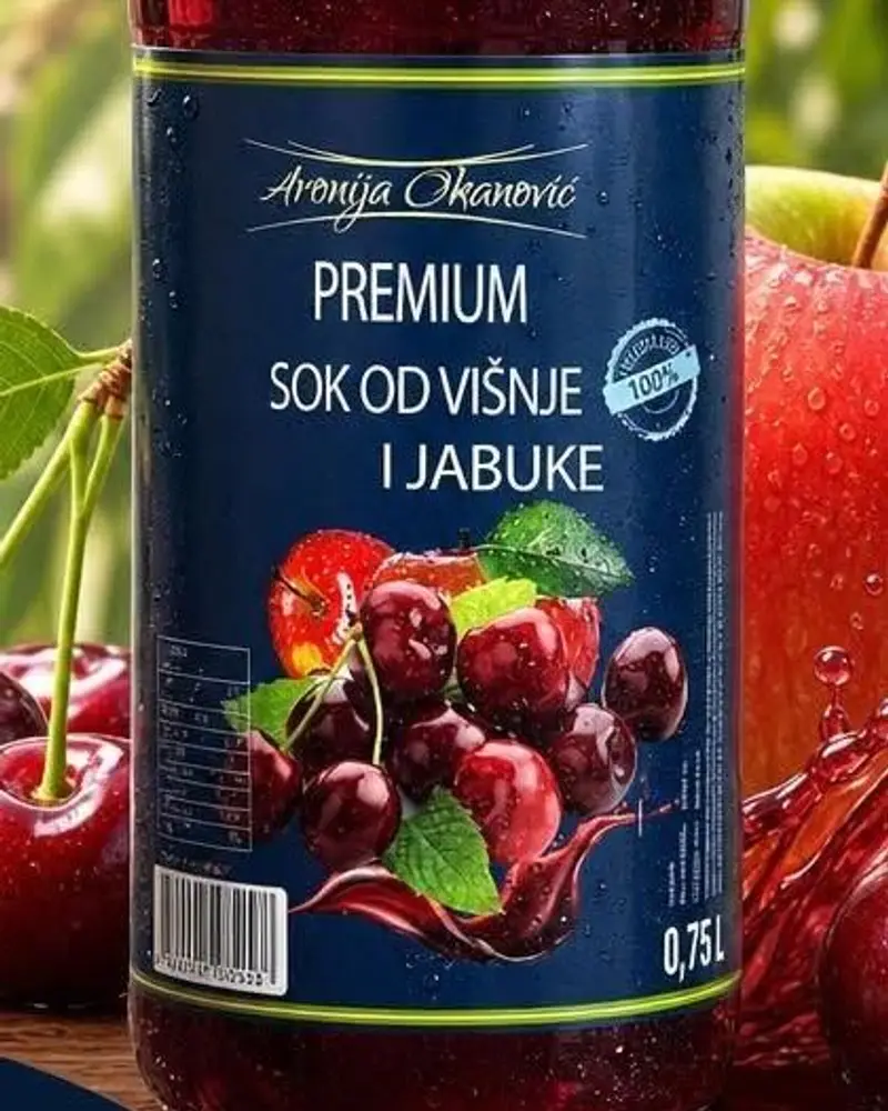 Boca premium soka od višnje i jabuke s tamnoplavom etiketom
